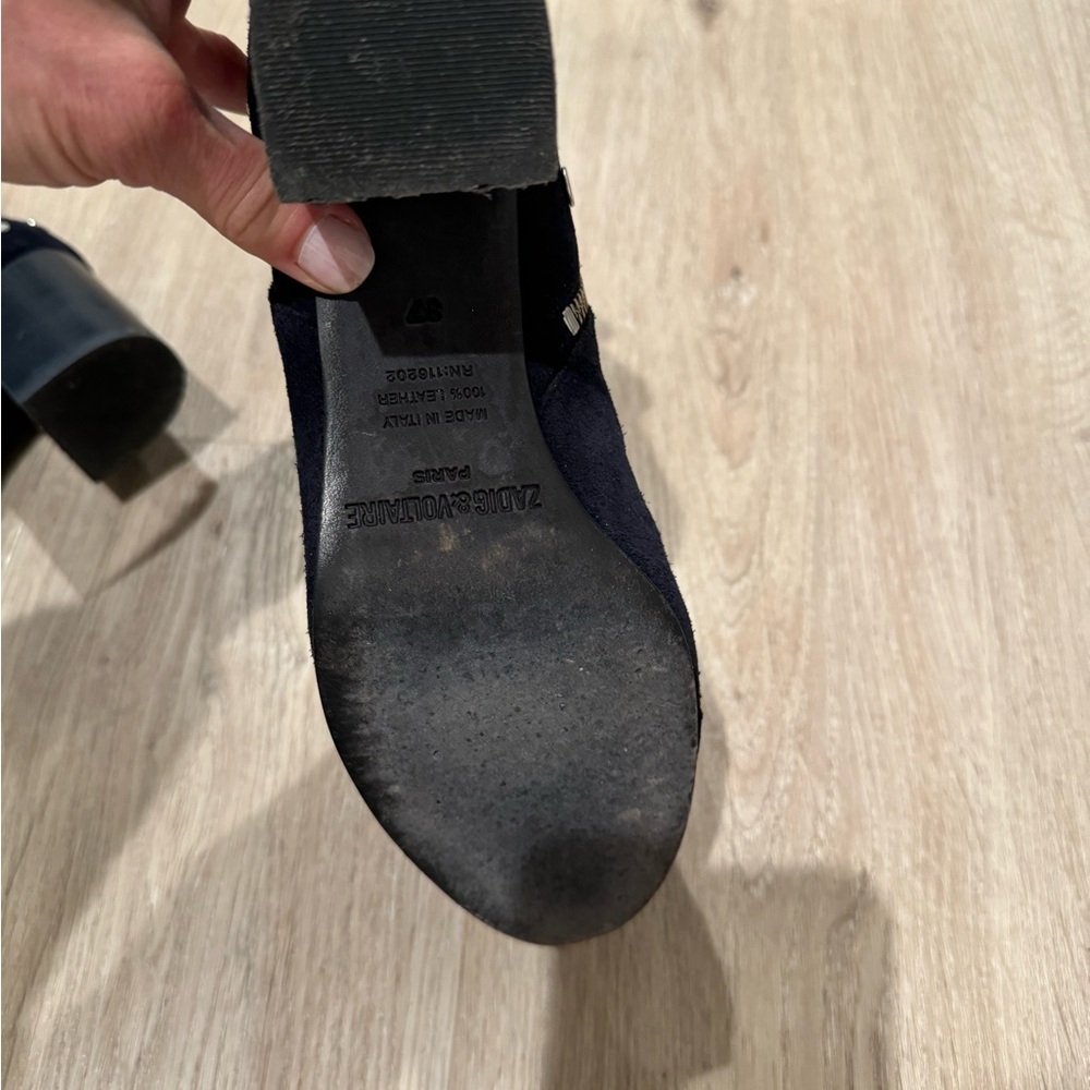 Zadig & Voltaire Navy Suede Booties - Picture 2 of 8